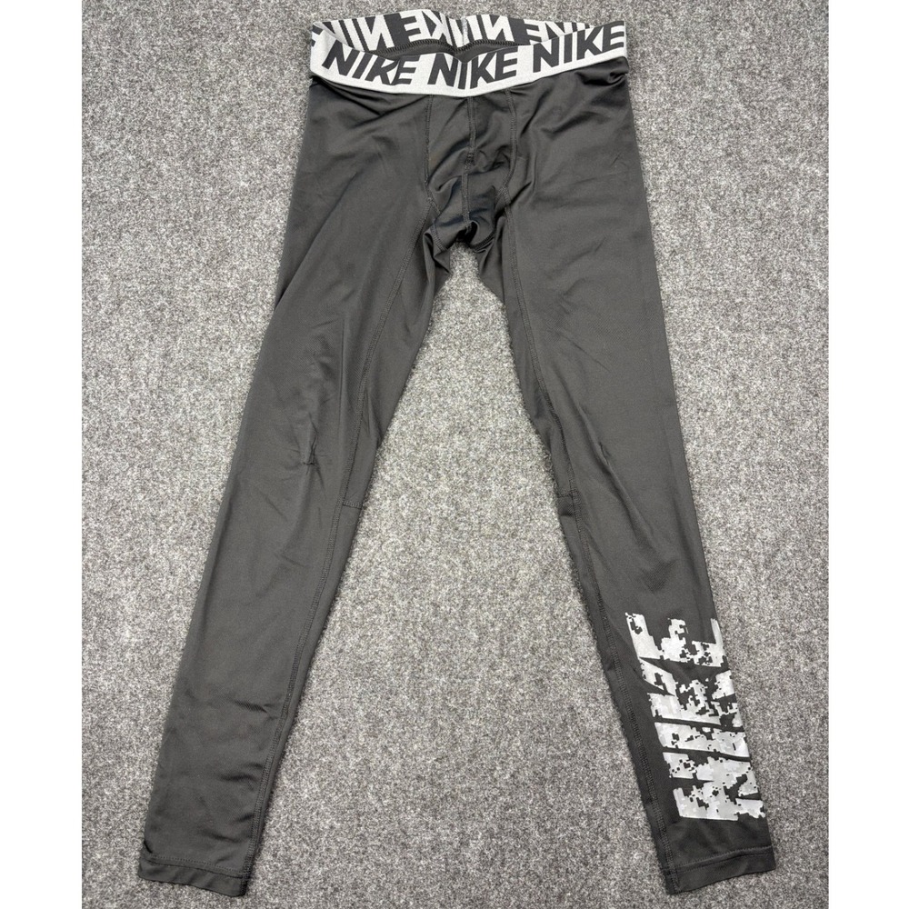 Nike Pro Dri-FIT Compression Leggings Mens Small Black Camo Logo Tights Training